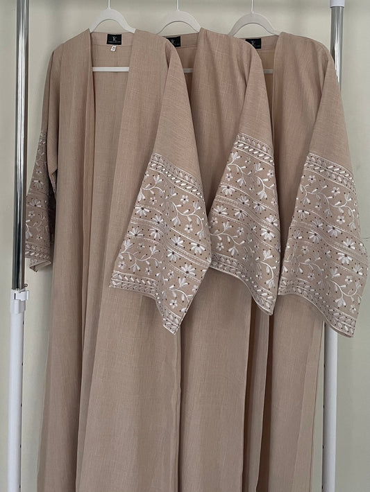 Oatmeal Open Abaya