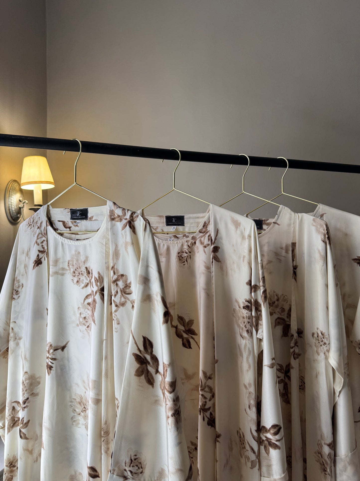 Brown Floral Printed Abaya