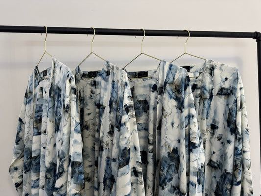 Blue Haze Printed Abaya